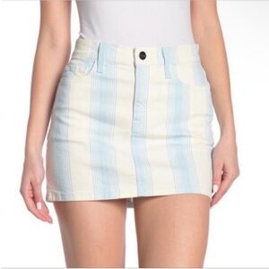 Frame Le Mini skirt blue white striped denim mini